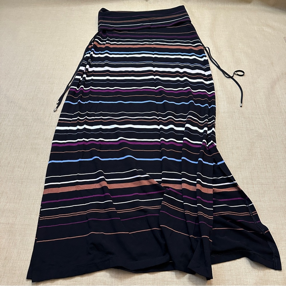 WHBM Convertible Maxi Skirt/Tube Dress Striped Side Slits